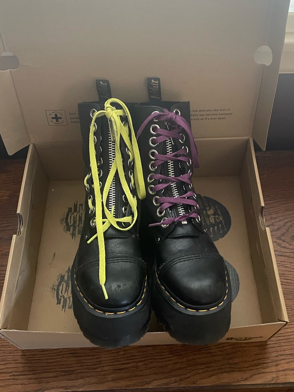 Dr. Martens Sinclair Black Platform Lace-Up Boots